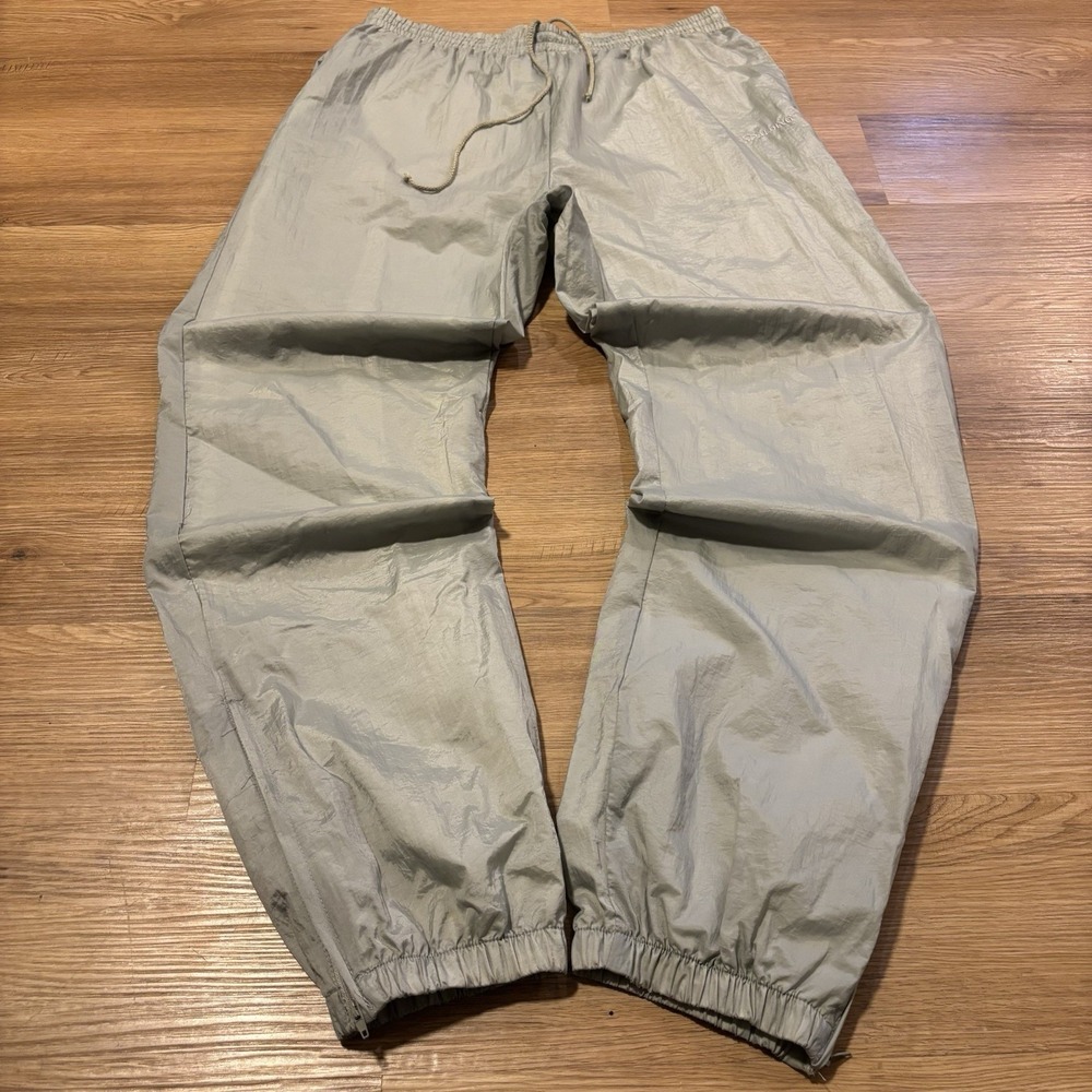 Vintage Spalding Track Pants Men's Large Grey Zip Ankle Athletic Windbreaker 90s